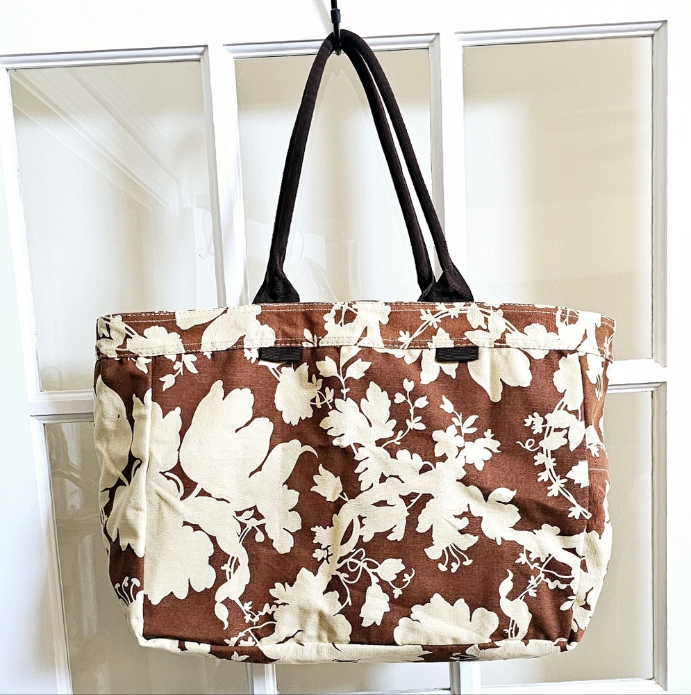 Lulu Dharma Canvas Shoulder Tote Purse Floral